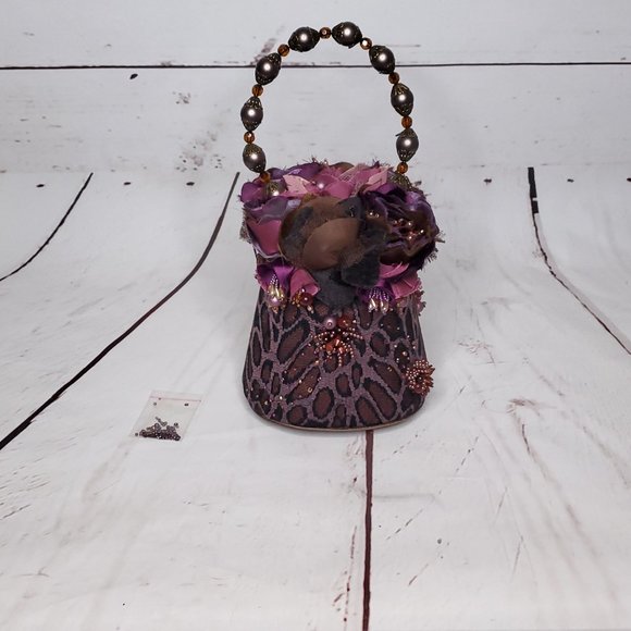 Retired Mary Frances Purse Purple Leopard Print - Picture 6 of 9